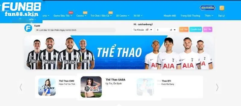 Thể thao Fun88 đa dạng giải đấu